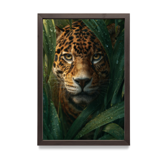 Quadro Decorativo Onça Pintada Realista Natureza Selvagem Premium