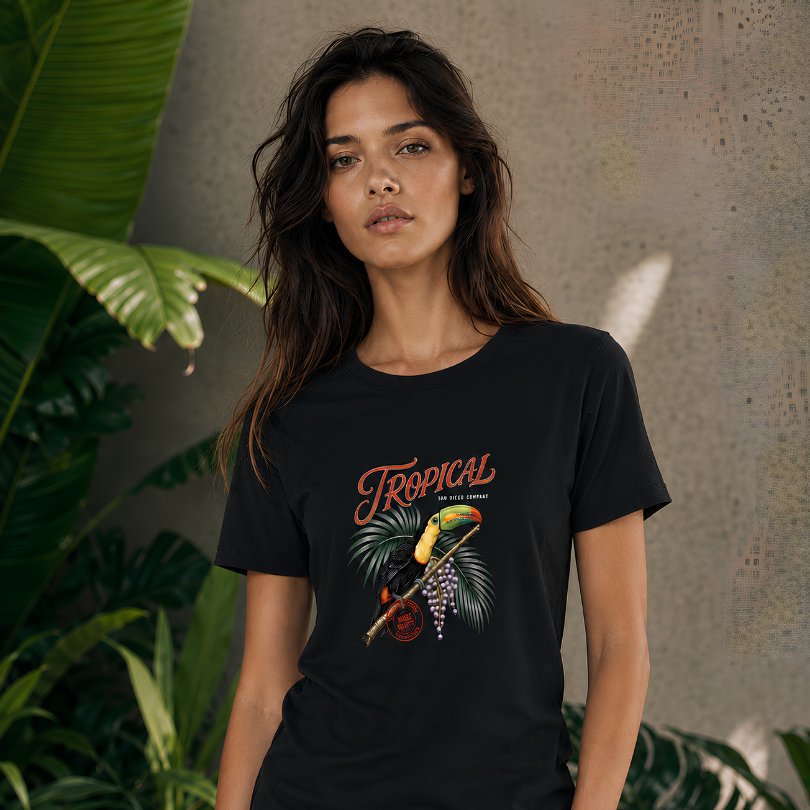 Blusa Feminina Estilosa T Shirt Tropical Tucano Natureza Moda Blogueira Verão Estilo Gringa