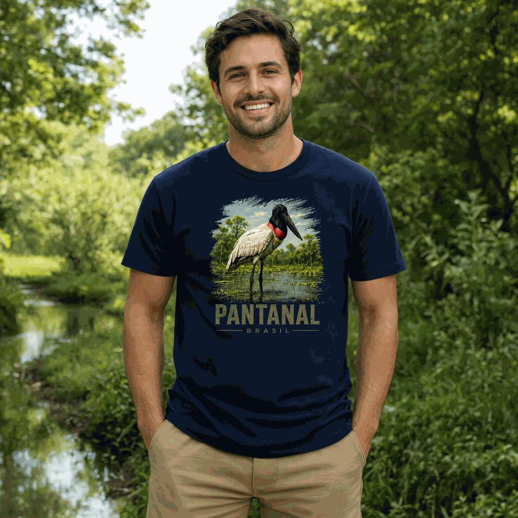 Camiseta Pantanal Brasil Estampa Natureza Algodão Premium Confortável Durável Estilo Casual