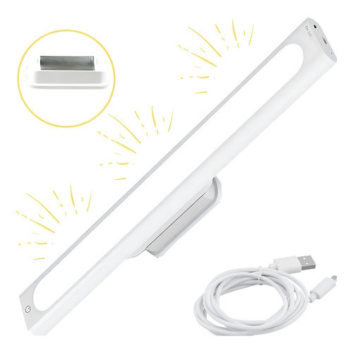 Luminária Led Barra Spot Recarregável S/ Fio Cozinha Armário Cor Branco