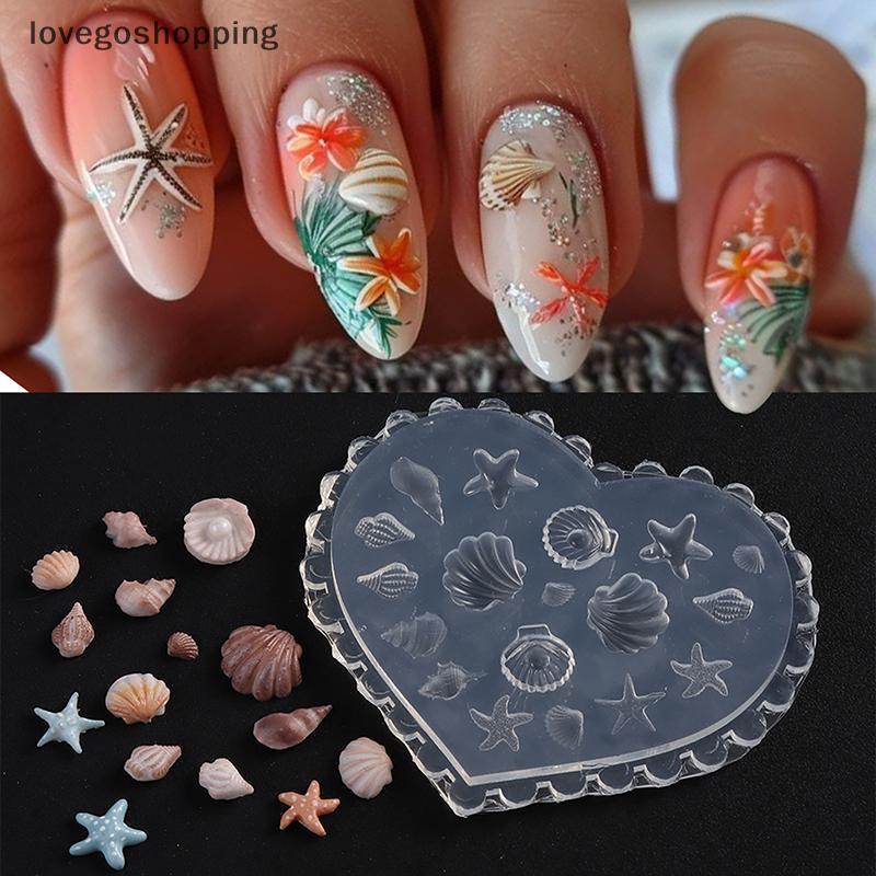 [lovego] Molde De Silicone Macio Para Arte Em Unhas Moldes De Concha 3D Esculpido Estilo Oceano DIY Modelo De Design De