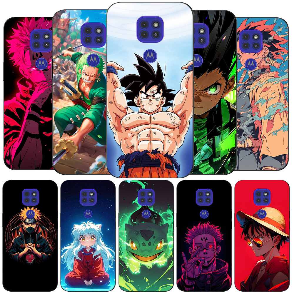 Para Motorola Moto G9 Play Caso Capa Traseira De Telefone Silicone Macio Protetor MotoG9 Preto Tpu Anime Arte