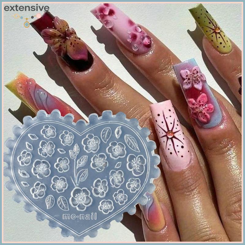 EA & Moda Rosa Flor Borboleta 3D Silicone Unhas Molde Tulipa Modelos DIY Decoração Da Arte Do Prego De Carimbo Macio Fer