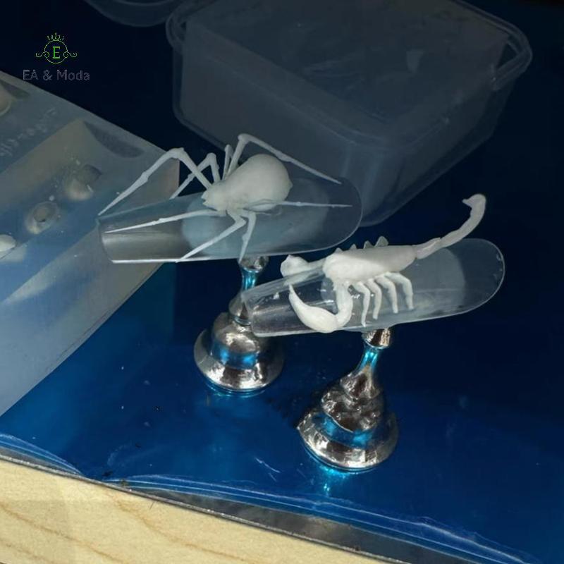 EA & Moda 3D Aranha Escorpião Silicone Molde De Unhas DIY Estilo Punk Escuro Placas De Carimbo Macio Manicure Arte Ferra