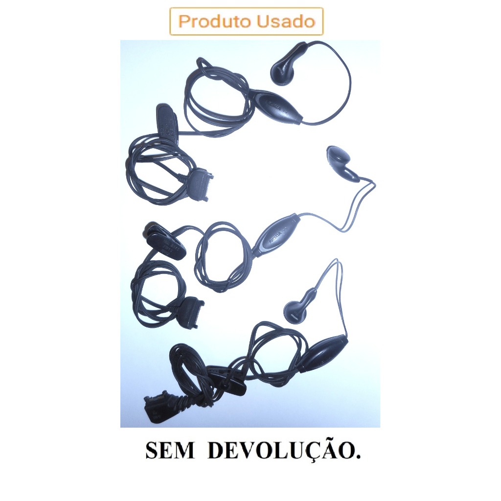 3 Nokia HS5 (275674) Fone InEar Auricular Pop-Port C/ fio Antena FM Headset Handsfree 6085 6101 6230