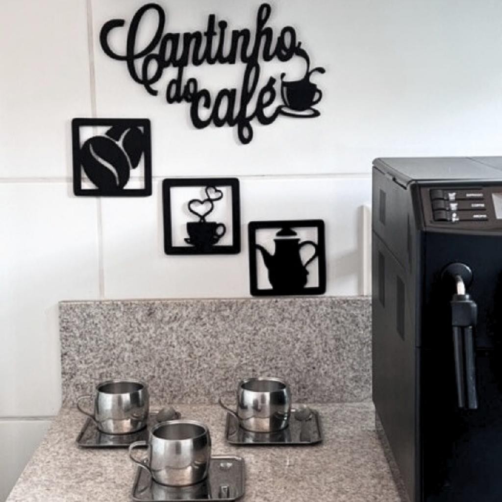 Kit Cantinho Do Café Placa Quadro Decorativo Mdf Copa Cozinha Letreiro Quadrinhos