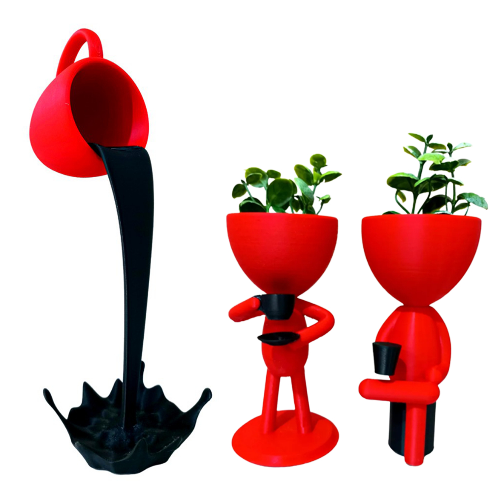 Kit Bobs Cantinho Do Café Vasos decorativos mais Xicara Flutuante 3 Peças
