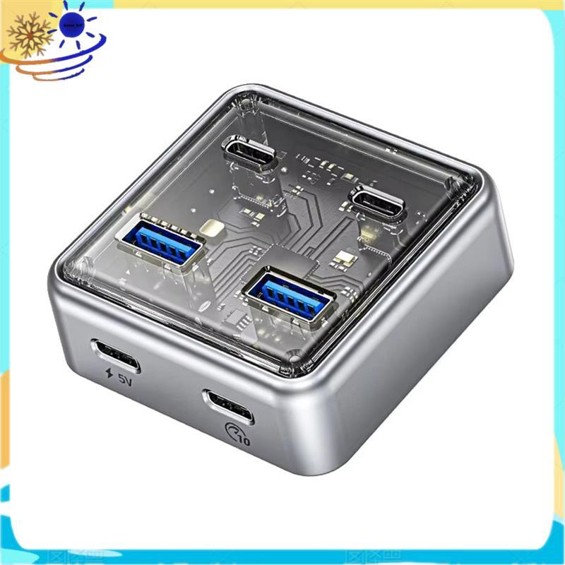 [Le's Shop] Alta Velocidade 10 Gbps USB 3.2 4 Portas Multi-Função Hub Splitter Adaptador De Extensão Tipo-C Docking Stat