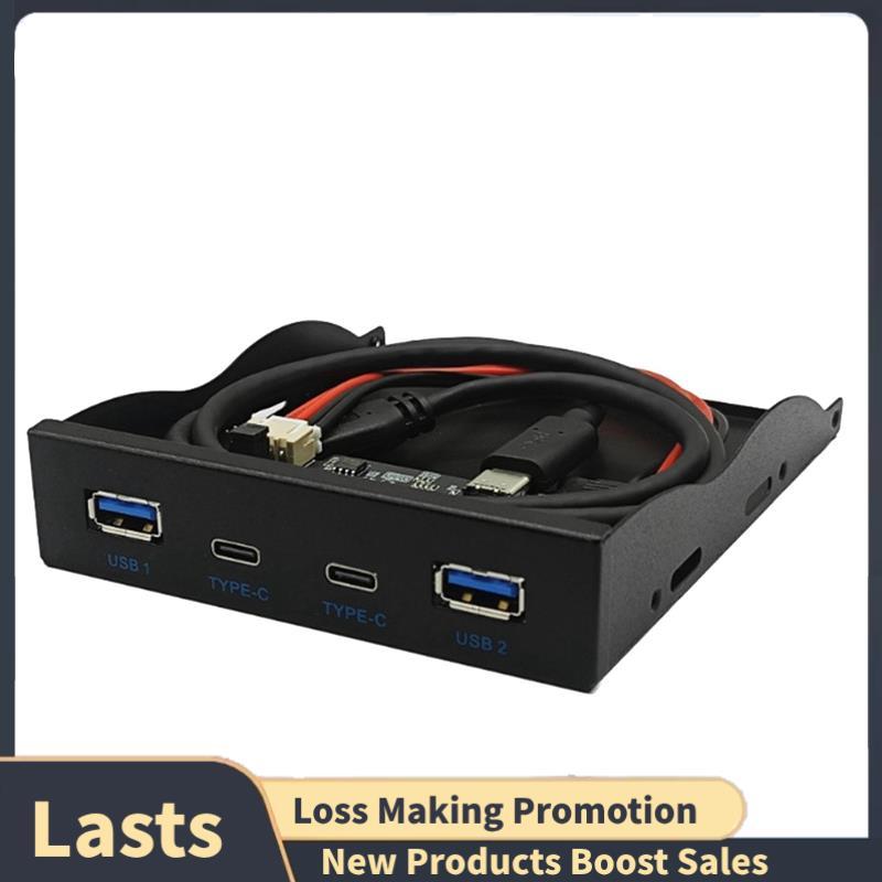 Painel De Baía De Unidade De Disquete USB3.2 GEN2 TYPE-C Compartimento De 10 Gbps HUB De 3.5 Polegadas 19PIN Para Porta