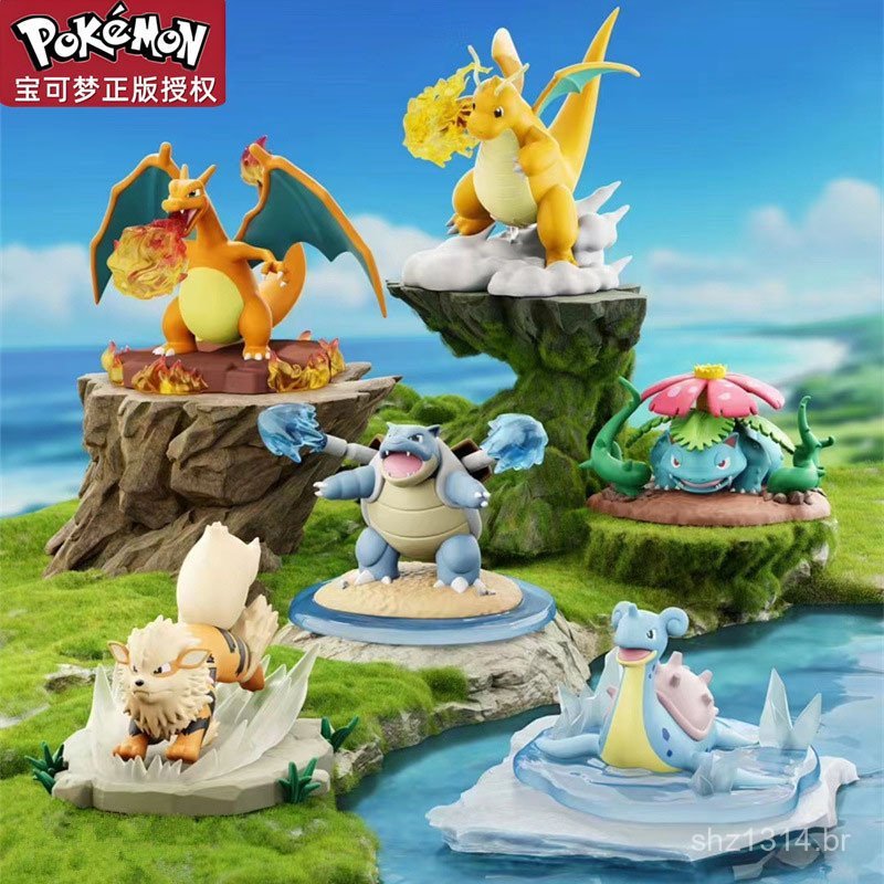 6 Estilos Figura Bulbasaur Dragonite Lapras Charizard Arcanino Blastoise De Ação Brinquedos Coletar Presente De Natal