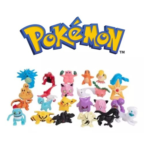 Pokémon 24 Peças Novo Miniaturas Colecionáveis Váriados - Pikachu, Bulbasaur, Charizard, Squirtle E muito mais