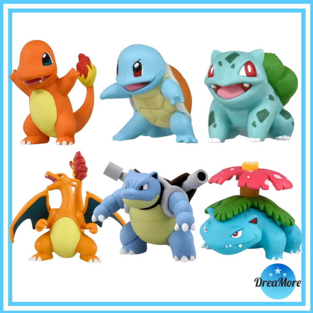 TAKARA TOMY Pokémon Mini Figura Moncolle EMC Começando (Charmander/Squirtle/Bulbasaur/Charizard/Blastão/Venusaur