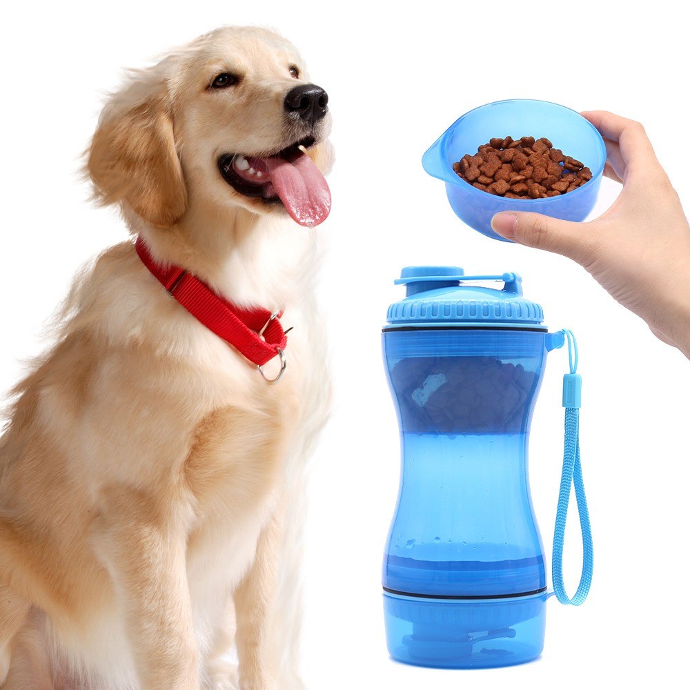 Garrafa Bebedouro Porta Ração Passeio 2 em 1 para Cachorro Gato Pet Squeeze 610ml I Promo Shopee 8.8