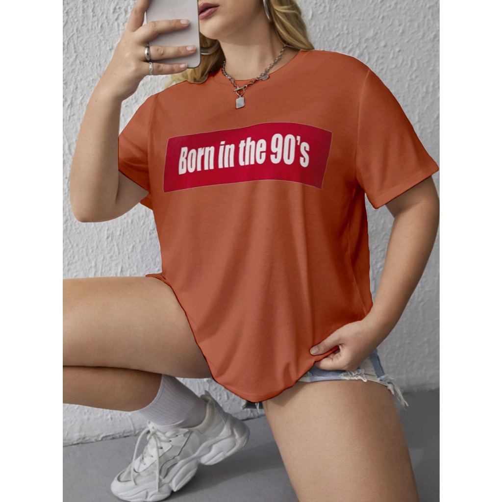 Camiseta Oversized Unissex Old School Life Style Estilo Skatista Estampada Silk Frase Born In The 9