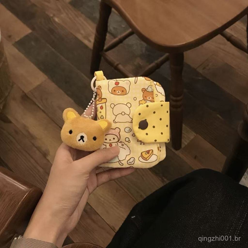 Bolsa de Moedas Cartoon Rilakkuma, Porta-Cartão de Identificação de Estudante, Bolsa de Moedas, Bolsa de Chaves, d