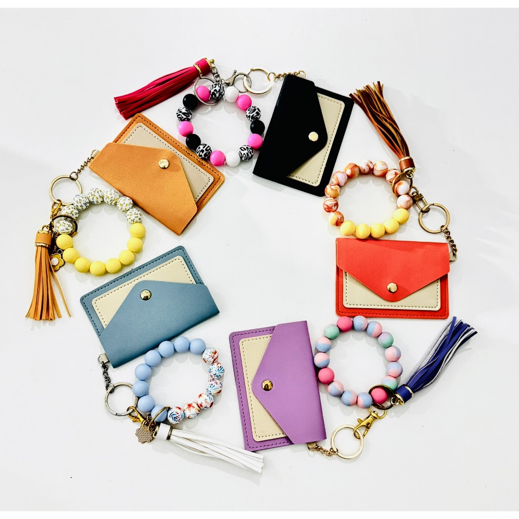 Chaveiro Carteira Feminina Porta Cartões Moedas Compacta Multiuso Cores Diversas Bolsa Mochila Chave