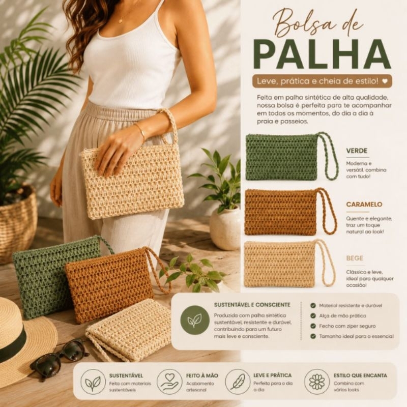 Bolsinha de Mão Carteira porta celular Porta moedas bolsa de praia feminina