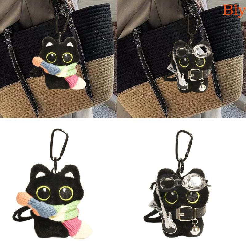 Bly Adorável Acessório Chave Pingente Bolsa Moedas Gato Preto Para Estudantes E
