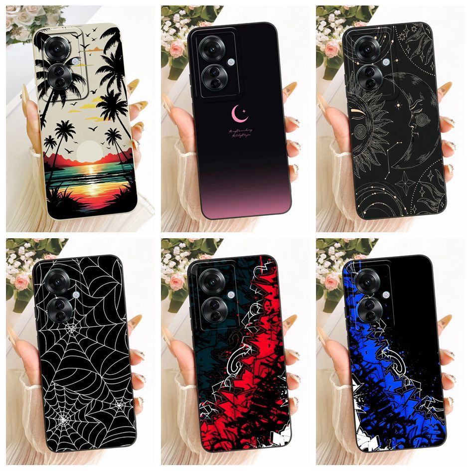 Para OPPO Reno 11F Embalagem CPH2603 Luxo Espaço Pôr Do Sol Pintado Capa De Silicone Macio Reno11 F Reno11F F25 Pro Caso
