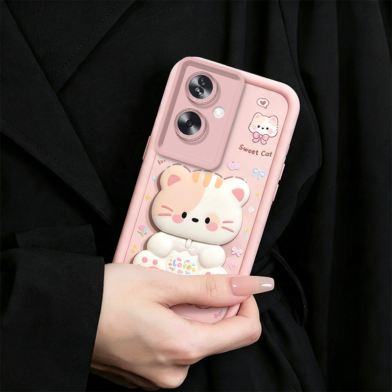 Capa Para OPPO Reno 11f reno11 f 11 f25 pro a79 5g De Telefone Silicone À Prova De Choque Novo design Espelho De Maquiag