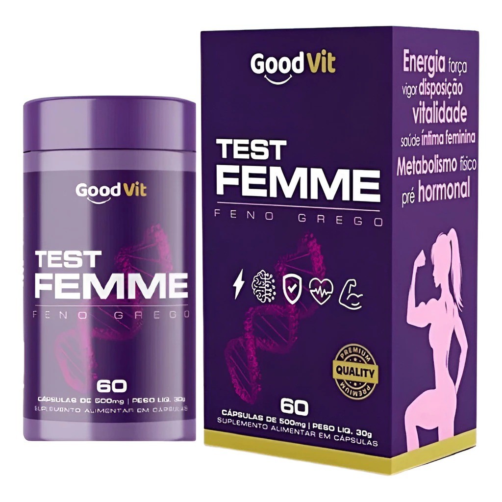 Test Femme Testo Mulher Energia Good Vit 60 Cápsulas Sem Sabor