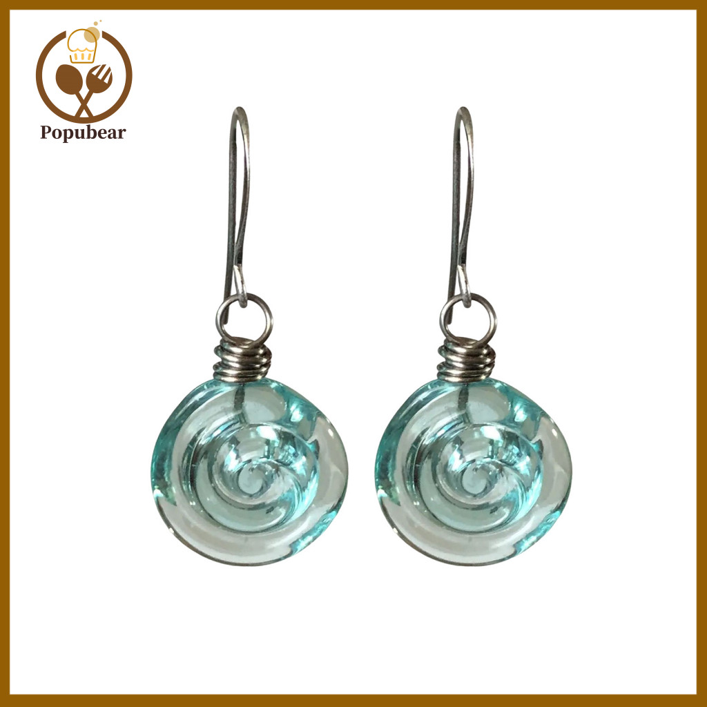 Luster Earrings Eco-friendly Handmade Spiral with Retro Bronze Hooks Sustainable Charm Jewelry Gift Lightweight Boho for