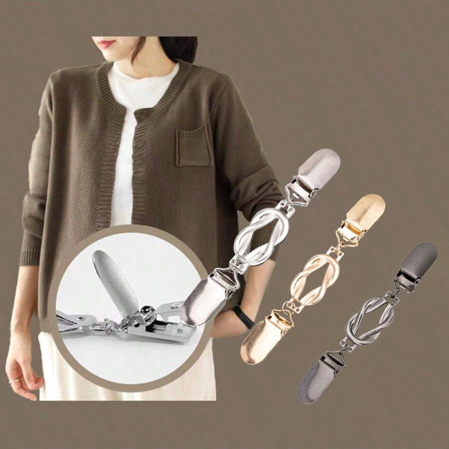 Conjunto De 3 Peças De Clipe De Vestido Vintage Ajustável Cinto Traseiro Xale Cardigan Modelador De Cintura