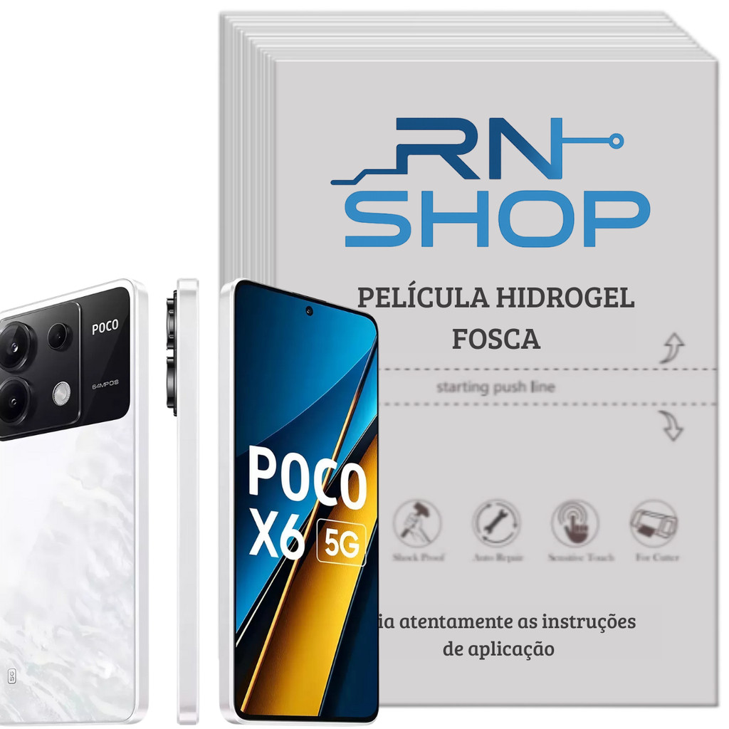 Película de Hidrogel Fosca Celular Xiaomi Poco 9 Lite F6 X6 X5 F5 Redmi Note 11 12 13 Pro Plu