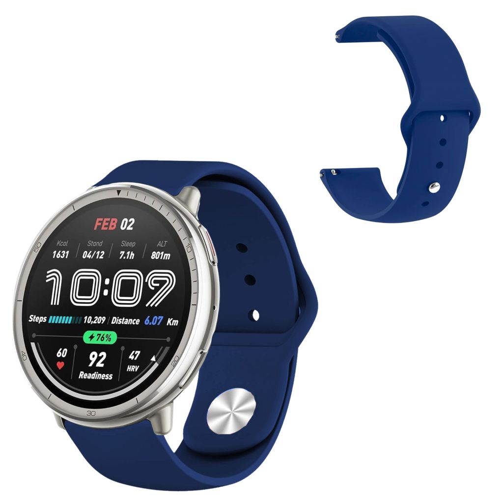 Pulseira silicone lisa Para smartwatch Amazfit active 2 20mm
