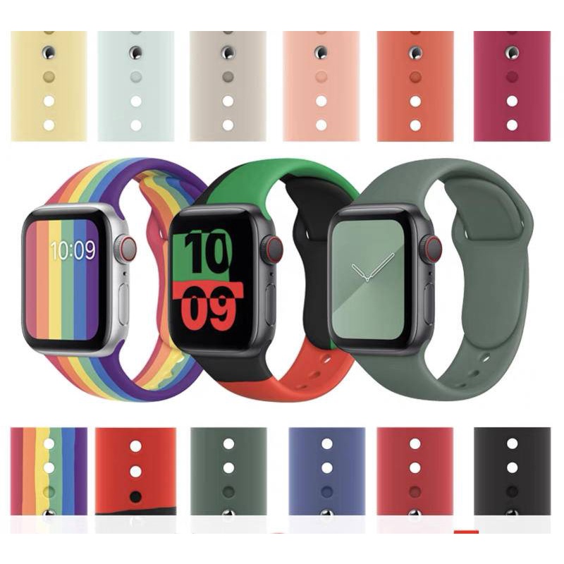 Pulseira Lisa de Silicone para Smartwatch Apple Watch 42mm 44mm 45mm 49mm