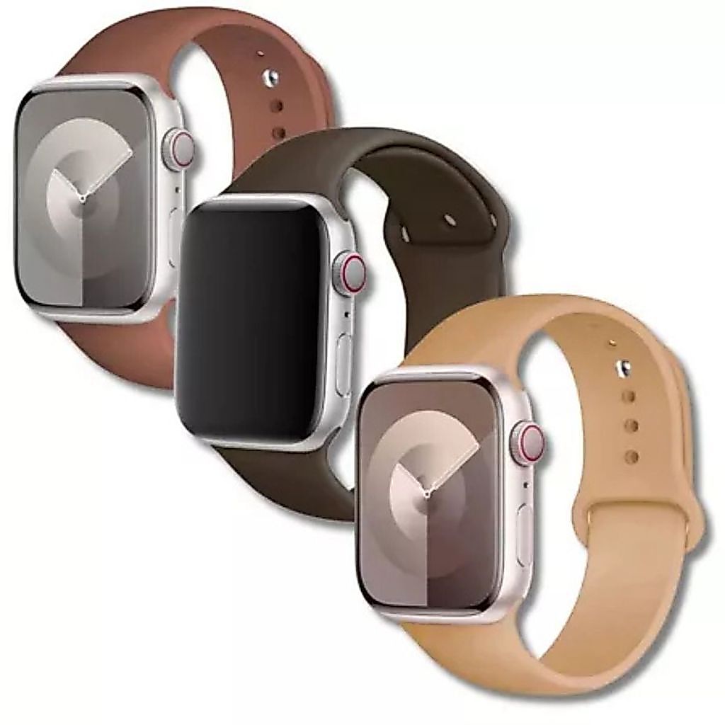 KIT 3 PULSEIRAS PARA SMARTWATCH SILICONE SPORT LISA UNIVERSAL 18MM 20MM 22MM RELÓGIO INTELIGENTE UNISSEX
