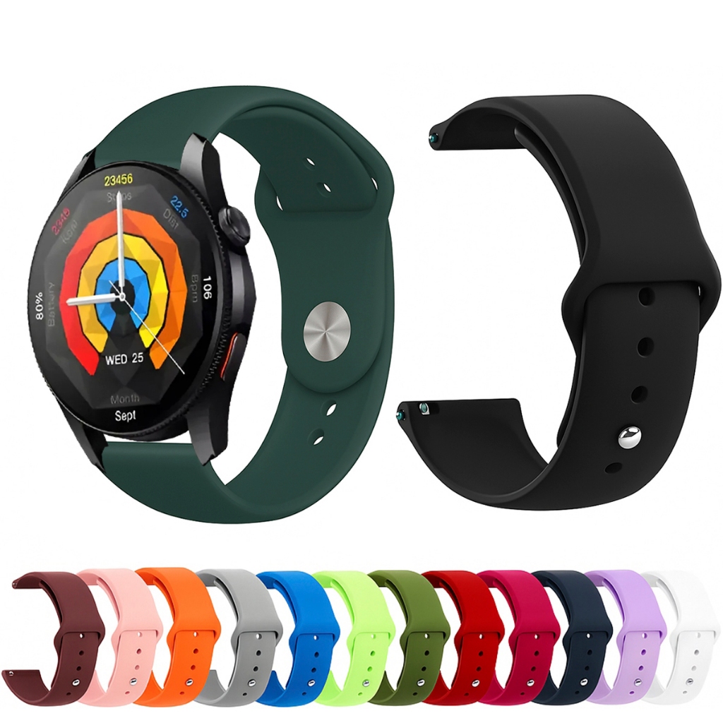 Pulseira 22mm de silicone LISA para Smartwatch Aurafit G12