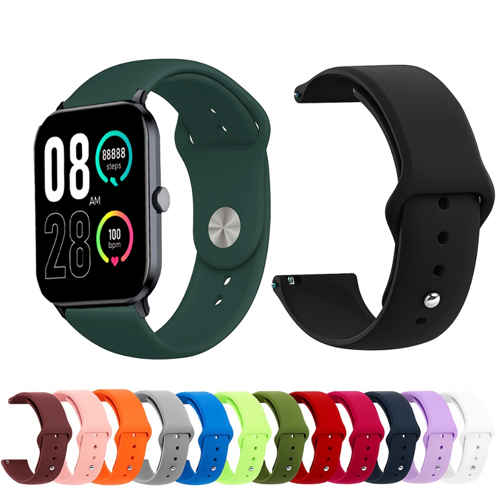 Pulseira 22mm de silicone LISA para Smartwatch QCY GTC