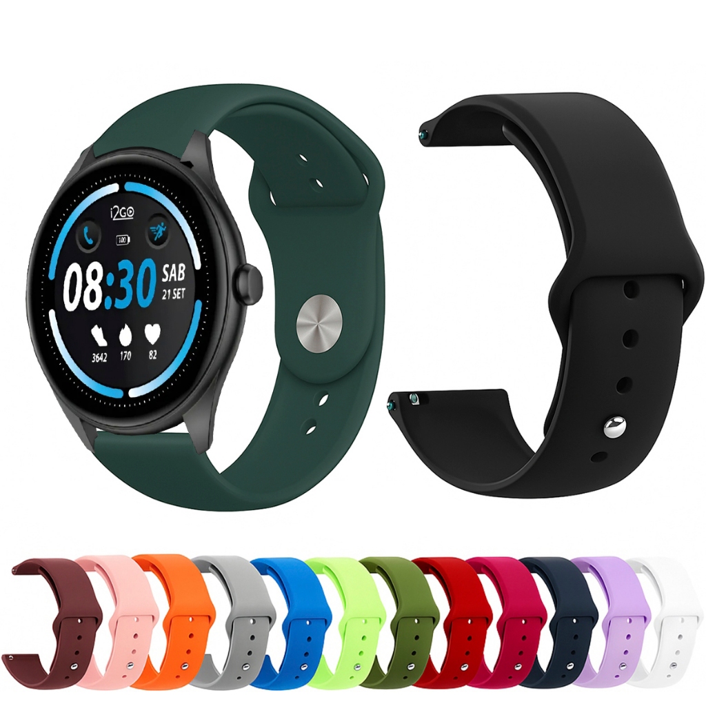 Pulseira 20mm de silicone LISA para Smartwatch i2GO R200