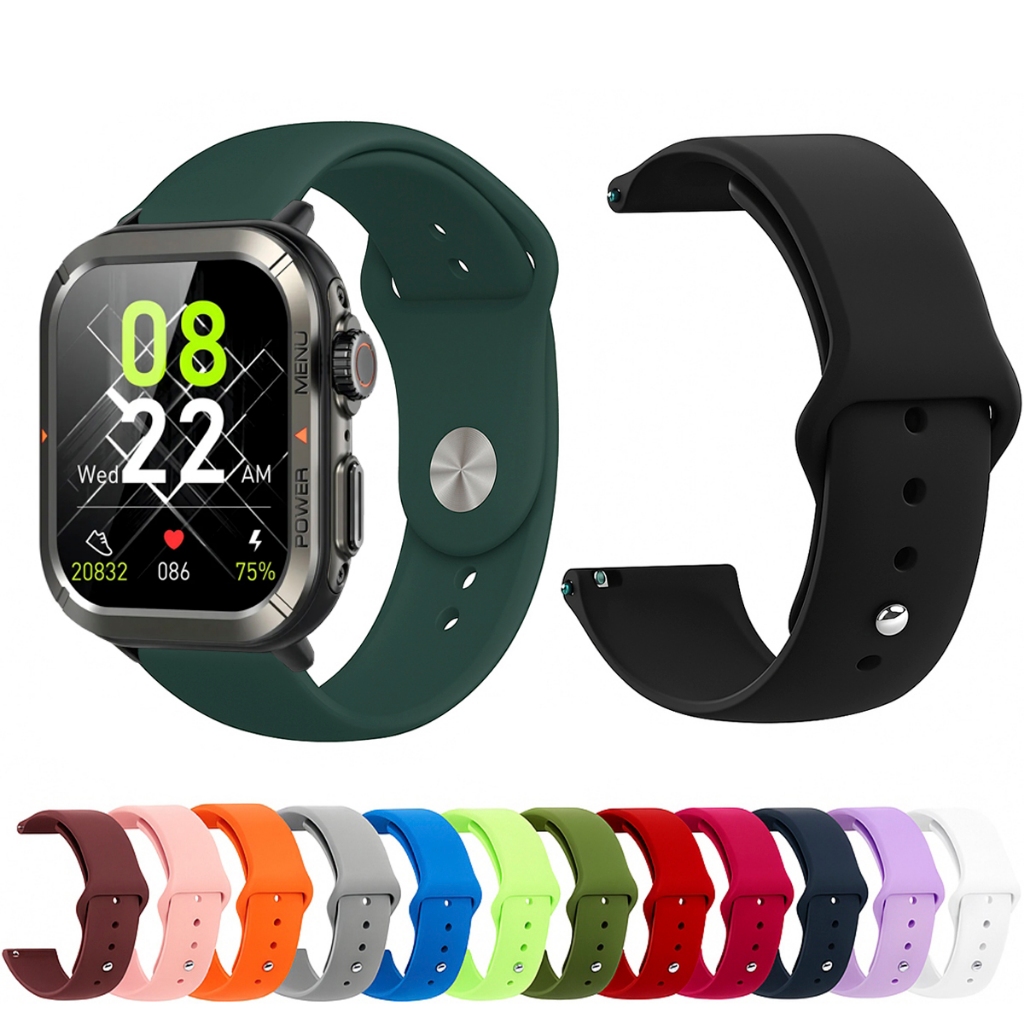 Pulseira 22mm de silicone LISA para Smartwatch Blackview W30