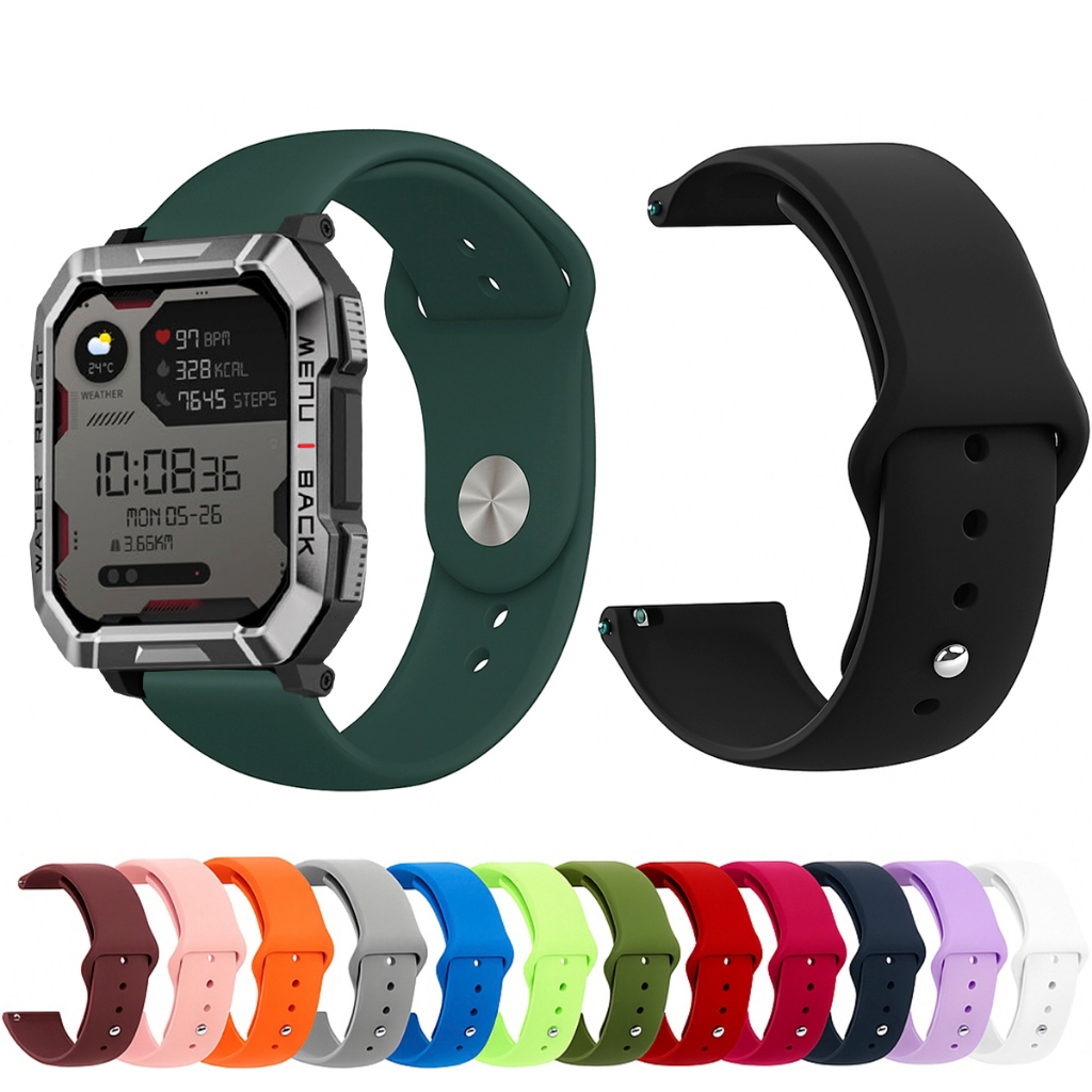 Pulseira 22mm de silicone LISA para Smartwatch Blackview W60