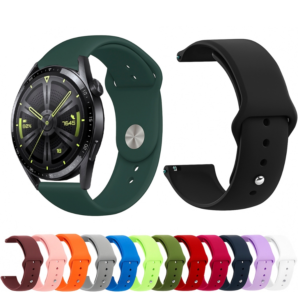 Pulseira 22mm de silicone LISA para Smartwatch Huawei Watch Gt3 46MM