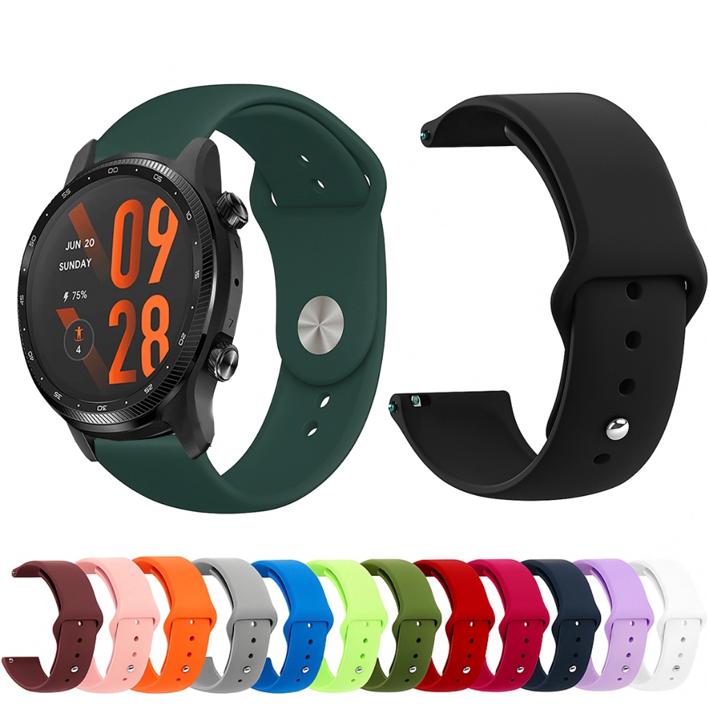Pulseira 22mm de silicone LISA para Smartwatch Ticwatch Pro 3