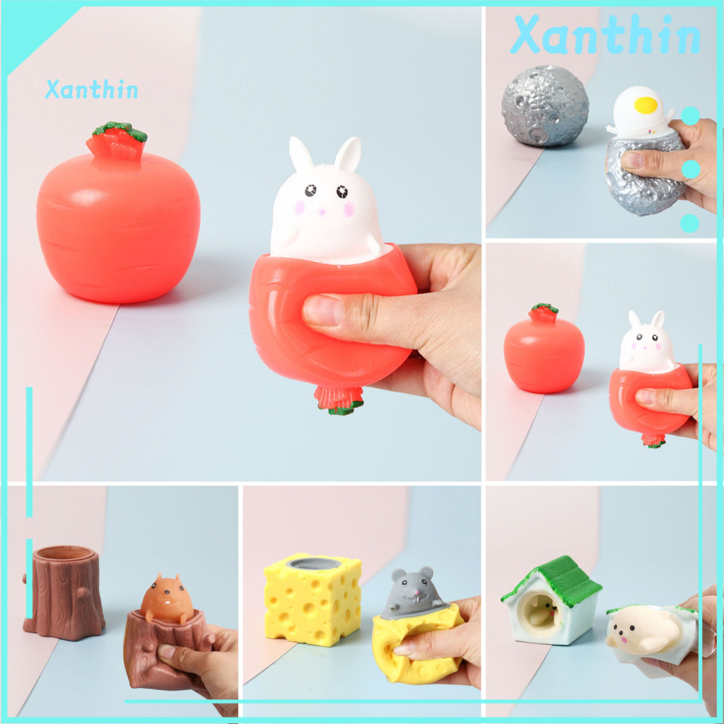 Soft Tactile Toy Squeeze for Stress Relief – Portable Palm-sized Non-sticky Rubber Decompression Tool Cute Healing Sha