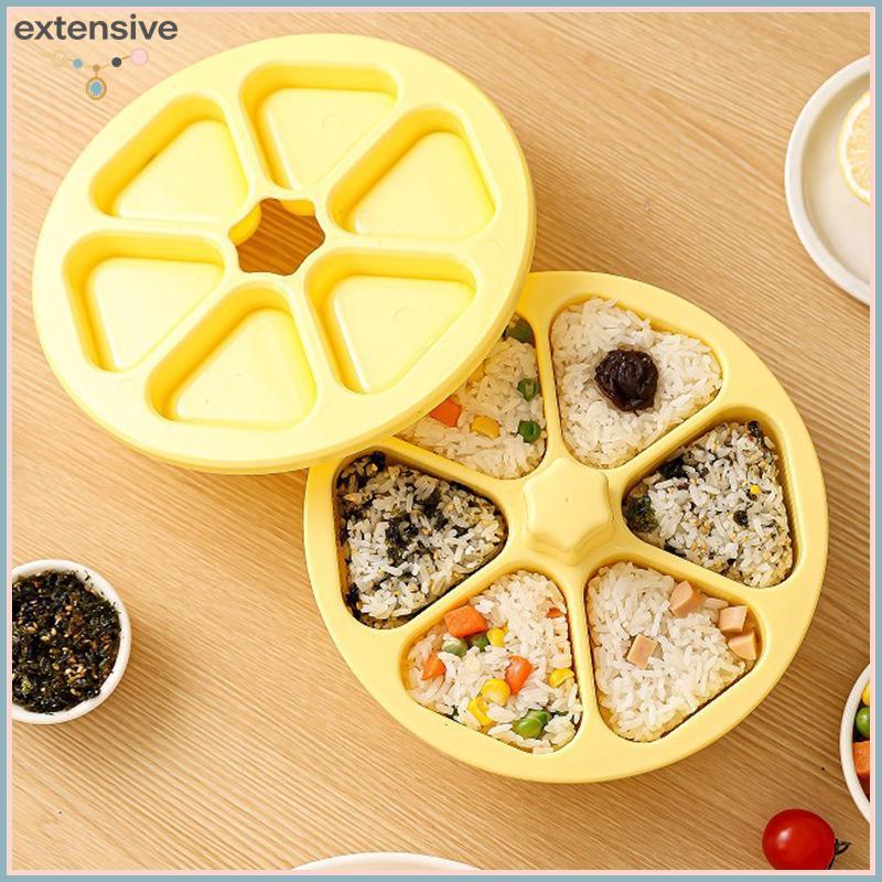 EA & Moda 6 Em 1 Cavidade Triângulo Sushi Mold Rice Ball Press Maker Non-sti Ferramentas De Cozinha Bento Box Suprimento