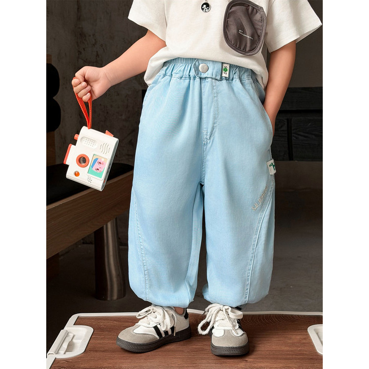 Meninos verão Jeans estilo fino 2026 novo estilo crianças roupas de verão calças Mosquito calças compridas casuais crian
