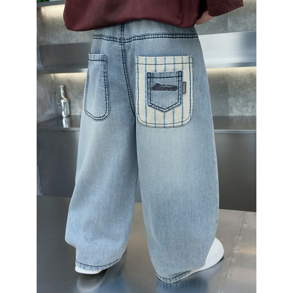 Meninos Denim Mosquito calças verão estilo fino menino Casual calças retas 2026 novo estilo calças respiráveis das crian