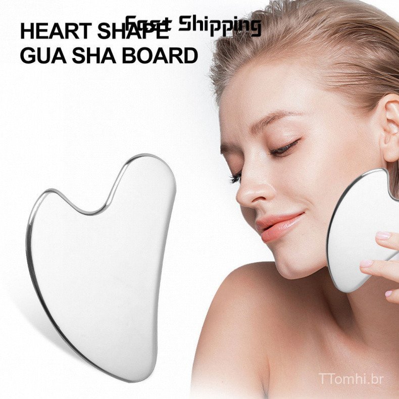 Guasha Massager Stainless Steel Scraper Gua Sha Board Facial Tool Face Scraping Board Meridian For Facial Beauty Face Sl