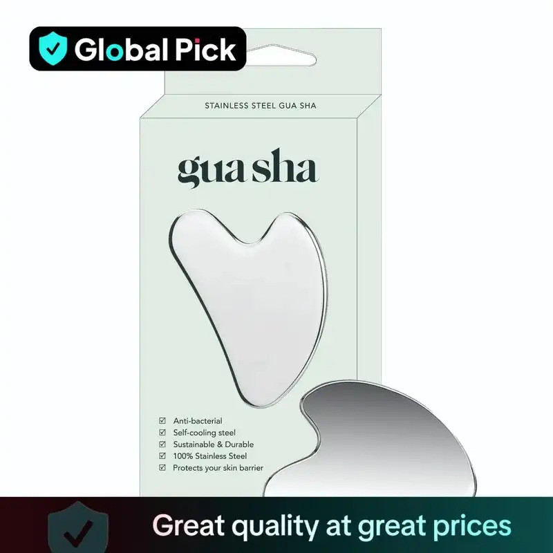 Premium Stainless Steel Gua Sha Facial Tool - Durable Metal Massage Board for Face and Body, Includes Exquisite Gift Box