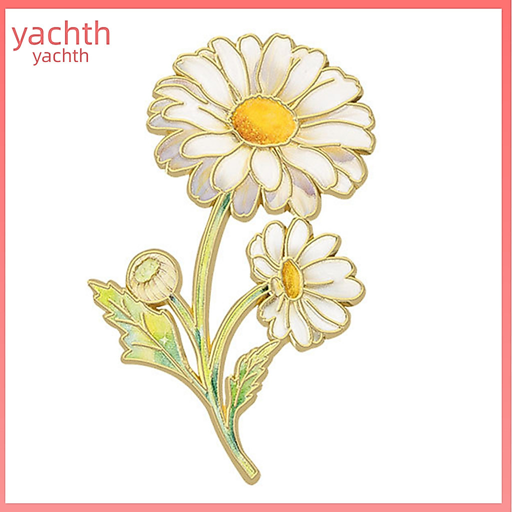 Non-snag Brooch Durable Pin Enamel Flower Lightweight Zinc Alloy Badge with Smooth Edges Stylish Accessory for Jackets S