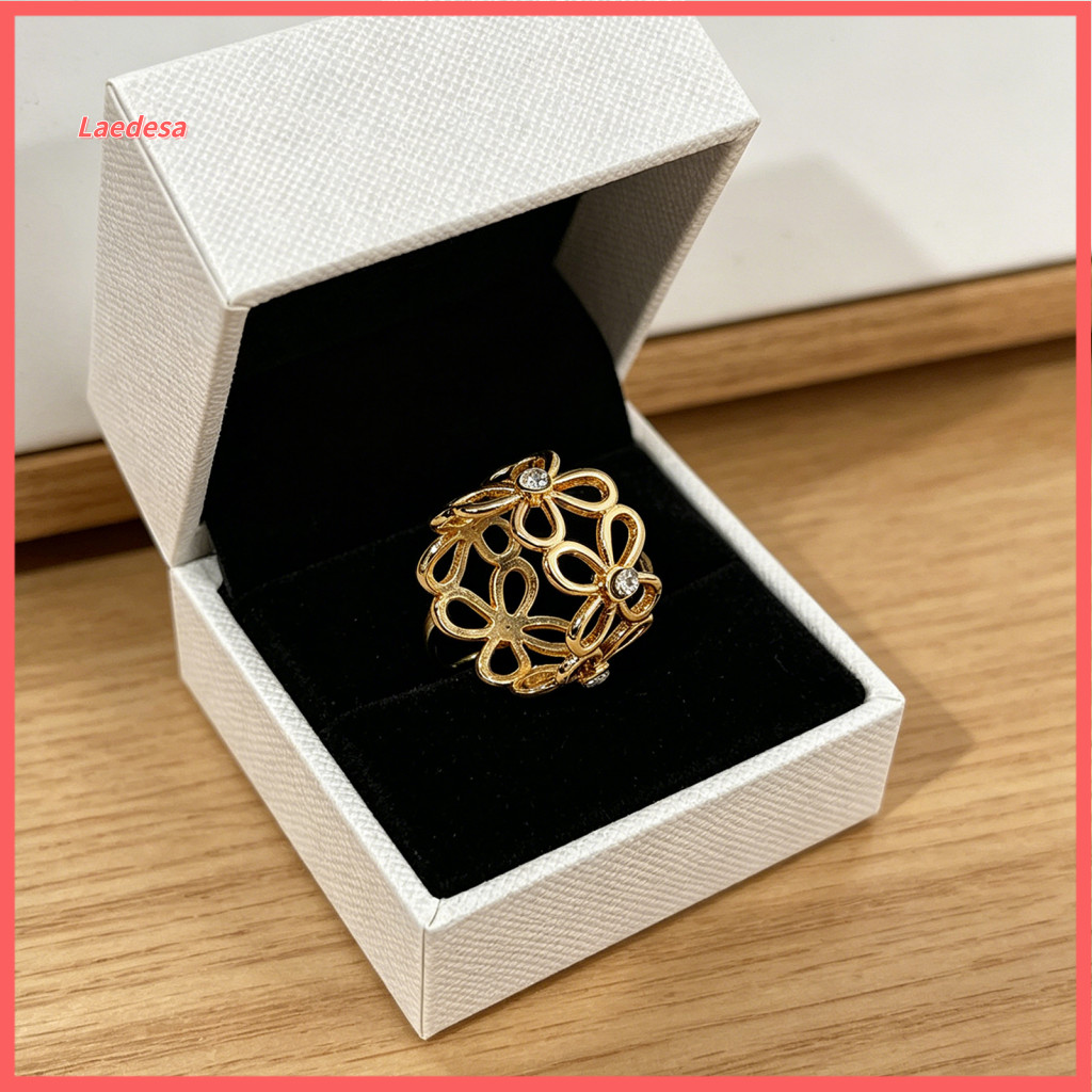 Silk Scarf Buckle Fashion Ring Elegant Rhinestone for Women – Stylish Slide Hollow Flower Design Perfect for Shirts Sh