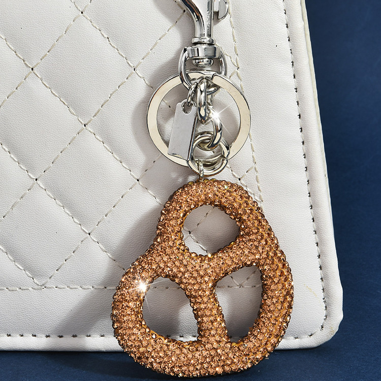 Nicho Design cheio de diamante biscoito dourado chaveiro luz luxo ins estilo requintado All-Match Metal lagosta fivela s