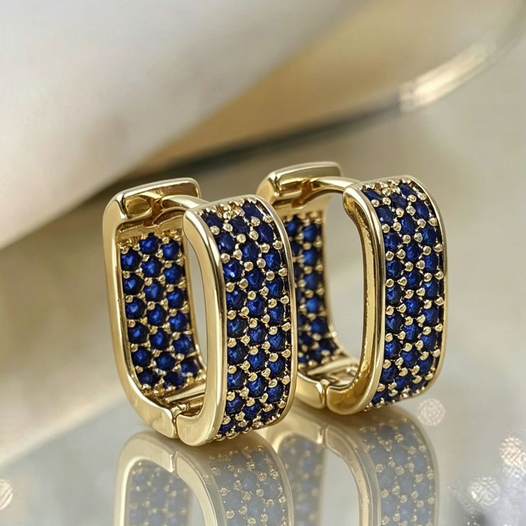 Brincos Em Forma De U De Luxo Leve Europeu E Americano , Cheios De Diamantes Banhados A Ouro Femininos Modernos Versátei