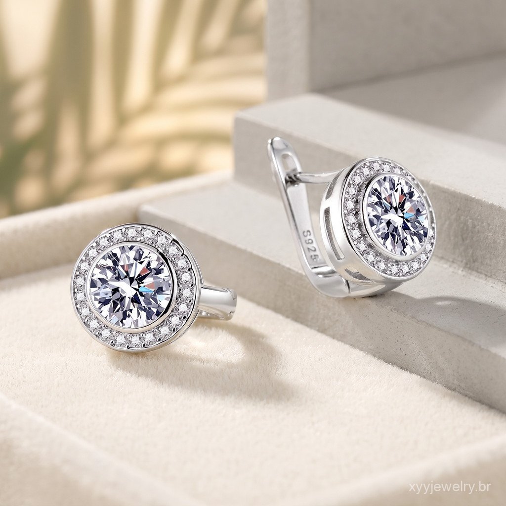 Luxo Cheio De Diamantes Longo Borla Círculo Orelha Fivela Brincos Jóias Da Moda Para Festa Feminina Uso Diário