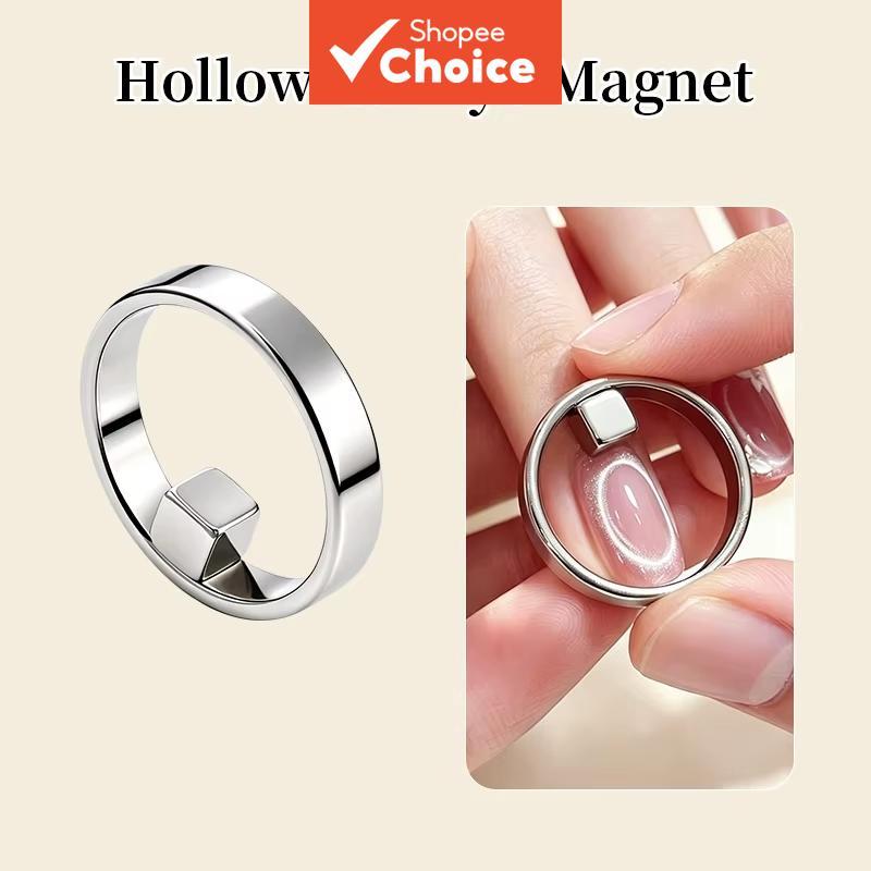 Conjunto Profissional de Ferramentas Magnéticas para Nail Art 3D Magic Hollow Cat Eye - Anel Magnético Auxiliar para
